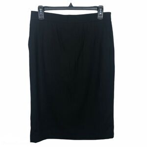 NEW LL Bean Skirt Womens 6 Black Wool Blend Pencil Straight Career Office